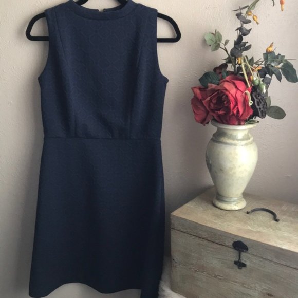 LOFT Dresses & Skirts - NWT LOFT Zipper Textured Dress Size 4 NAVY